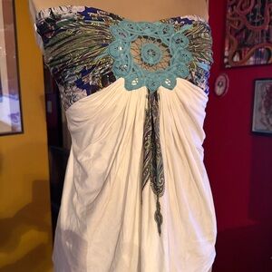 Sky Multicolor Trim Dress with Black Label